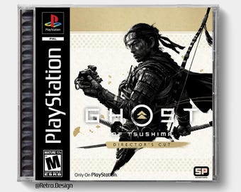 Ghost of Tsushima Directors Cut (PS5) / Estuche de CD de repuesto inspirado en PS1 / Sin disco