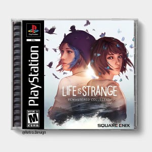 May include: A PlayStation game case for "Life is Strange: Remastered Collection." The cover art features two women with stylized hair, surrounded by birds and butterflies. The case includes the PlayStation logo and ESRB rating.