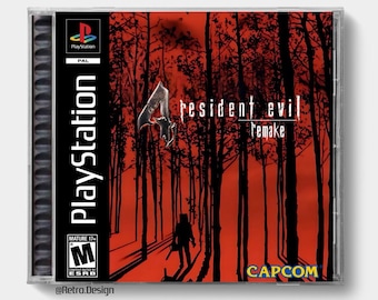 Resident Evil 4 Remake (PS5) / Estuche de CD de repuesto inspirado en PS1 / Sin disco