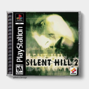 May include: A PlayStation game case for Silent Hill 2. The cover art features a blurred, green-toned image of a face. The game title is in white, with the PlayStation logo and ESRB rating visible.