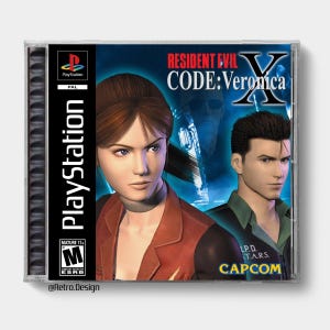 Resident Evil Code: Veronica X (PS2) | PS1-Inspired Replacement CD Jewel Case | No Disc