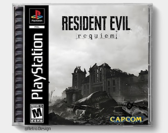 Resident Evil Requiem (PS5) / Estuche de CD de repuesto inspirado en PS1 / Sin disco