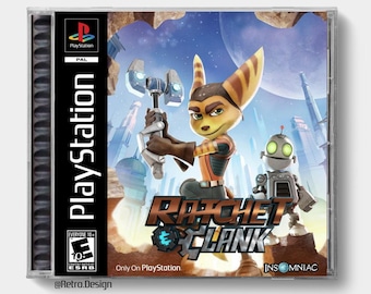 Ratchet & Clank (PS4) / Estuche de CD de repuesto inspirado en PS1 / Sin disco
