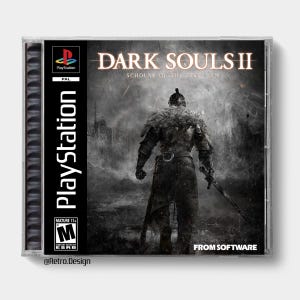 May include: A PlayStation 2 game case for Dark Souls II: Scholar of the First Sin. The cover art features a knight figure with a sword, set against a dark, atmospheric background. The game case has the PlayStation logo and ESRB rating.