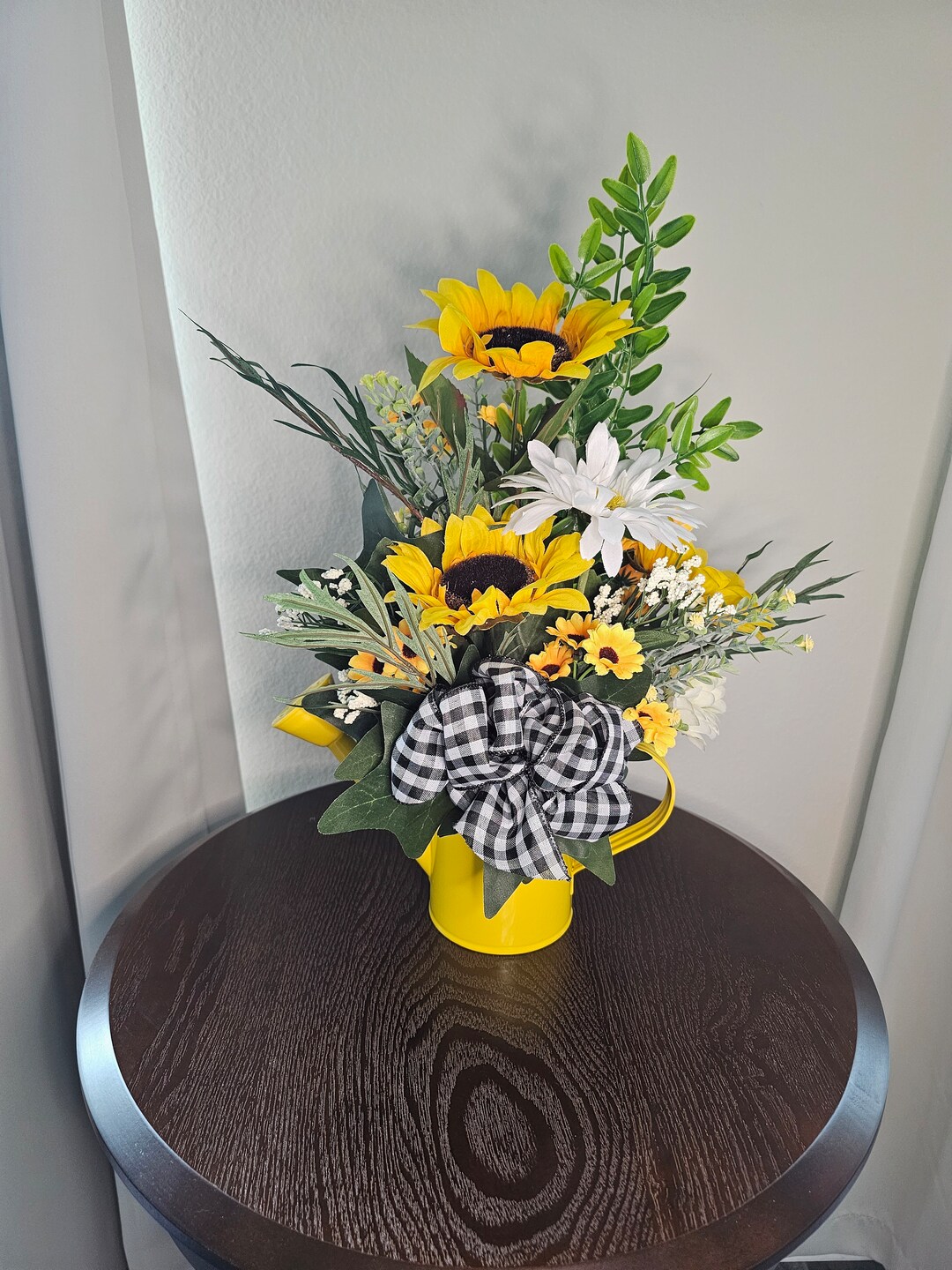 Sunflower Daisy Floral Arrangement Centerpiece for Dining Etsy