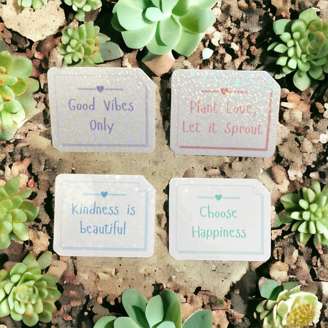 Positivity Vibes Holographic Sticker Pack - Etsy