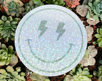 Happy Face Sticker Holographic