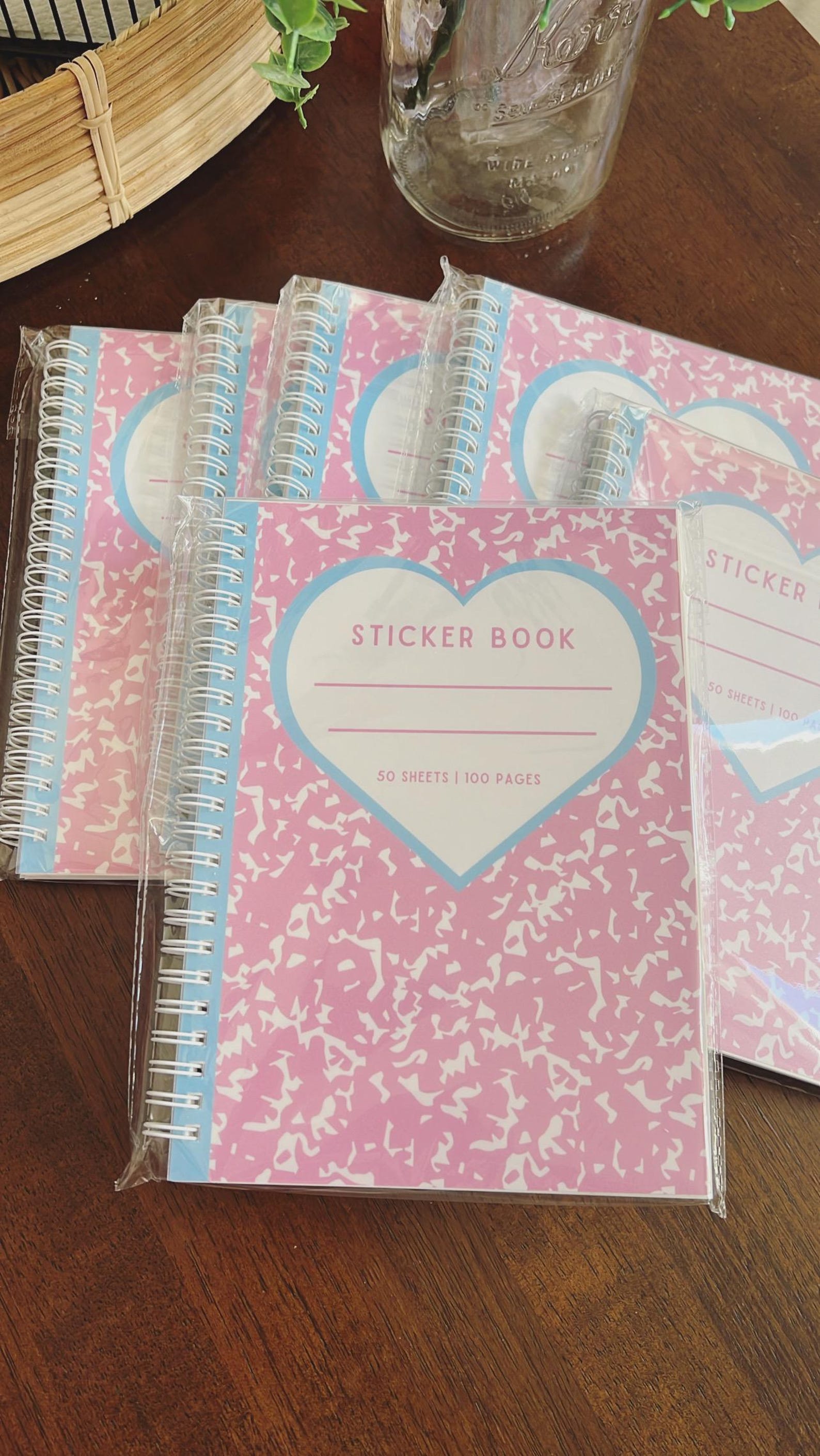Reusable Retro Y2K Pink Sticker Book Sticker Collecting Book 100