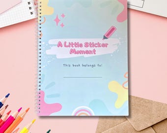 Pastel Sticker Book for Collectors – XL Reusable Sticker Album | Kawaii Spiral Organizer for Stickers | Gift for Sticker Lovers