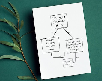 Funny Father's Day Card | Favorite Child | Mother's Day Humor | Greeting Card