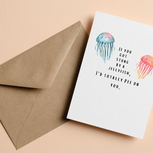 Funny Jellyfish Greeting Card | High-Quality 110lb Cardstock | Anniversary | Friendship | Love image 2