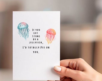 Funny Jellyfish Greeting Card | High-Quality 110lb Cardstock | Anniversary | Friendship | Love