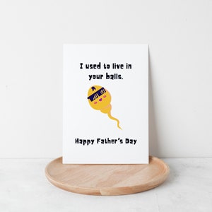 Funny Father's Day Card | "I Used to Live in Your Balls" | High-Quality 110lb Cardstock Orange