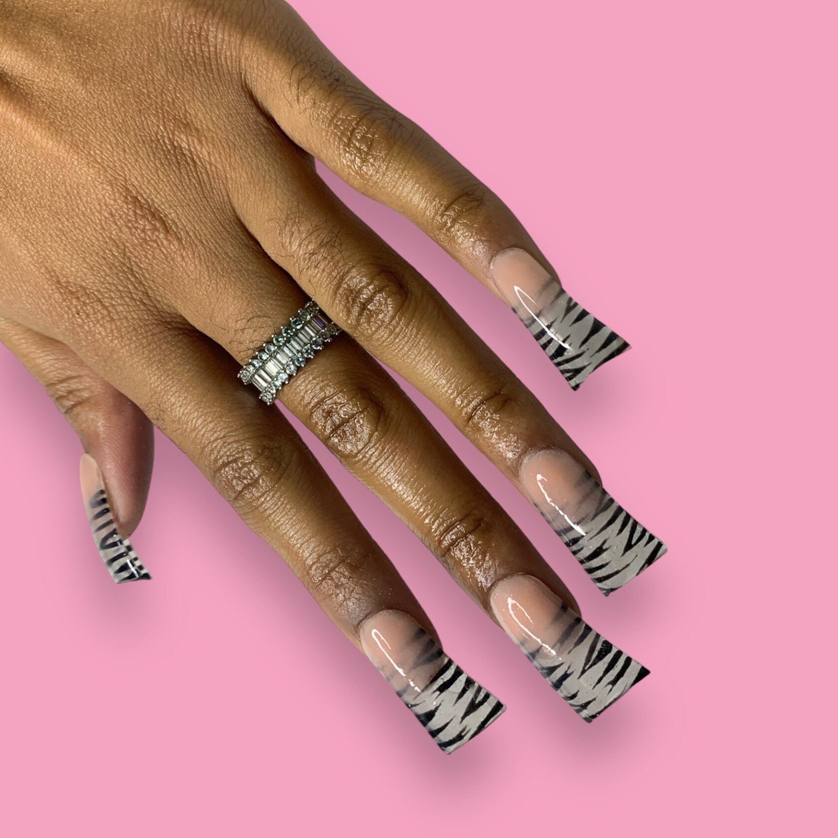 Press Nails Medium Length Fake Nails Luxury Mandarin Duck Checkerboard  Lattice Pink Bow Diy Acrylic Adhesive Tape Nails Women And Girls Nail  Supplies