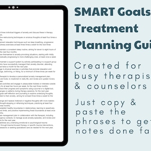 SMART Goals for Therapy PDF | 200 Pre-Written Goals for Treatment Planning | Digital Download for Therapists, Counselors, Social Workers