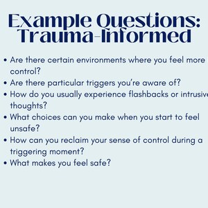Trauma Informierte Therapie Fragen - Digitaler Download für Therapeuten Ratgeber Psychologen - Liste mit 100 Fragen Bild 2