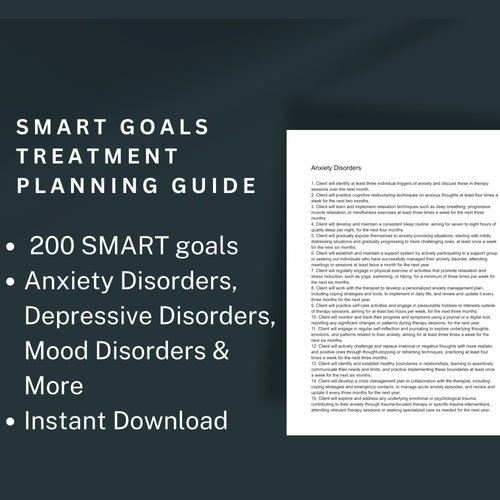SMART Goals Treatment Planning Guide Etsy Australia