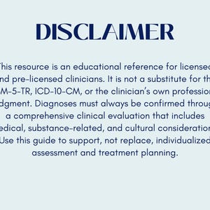 DSM-5-TR Cheat Sheet for Therapists | Differential Diagnosis Quick ...