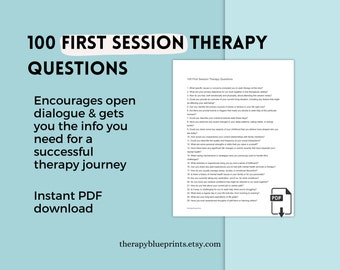 100 Fragen der ersten Sitzungstherapie zur Aufnahme und Bewertung | Therapeuten-Leitfaden für neue KlientInnen | Beratung Intake Form PDF