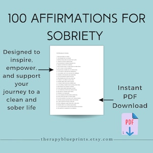 100 Sobriety Affirmations - Recovery Quotes - Positive Thinking - Substance Use Disorders