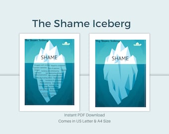 Shame Iceberg Therapy Diagram - Digital Download for Mental Health Professionals, Counseling Visual Aid, Printable Psychology Resource