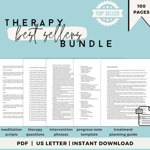 Therapy Notes Bundle – Progress Notes Cheat Sheet, Treatment Plan Guide, Therapist Templates,  Interventions, Printable Mental Health Tools