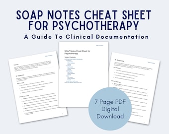Aide-mémoire pour les thérapeutes SOAP Notes : modèle de notes sur la progression du traitement