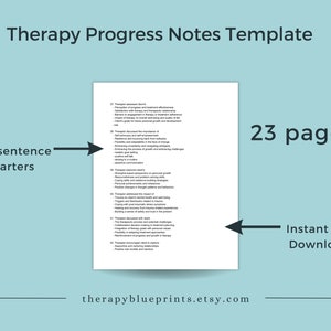 Therapy Progress Note Cheat Sheet PDF | 135+ Sentence Starters for Therapists | Clinical Documentation Template | Digital Therapy Tool