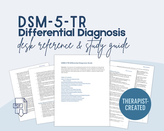 DSM-5-TR Differential Diagnosis Study Guide | Therapist Reference (PDF Download)