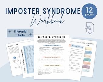 Imposter Syndrome Workbook – 12 Printable Therapy Worksheets for Perfectionism, Self-Doubt & Confidence Building (CBT-Based PDF)