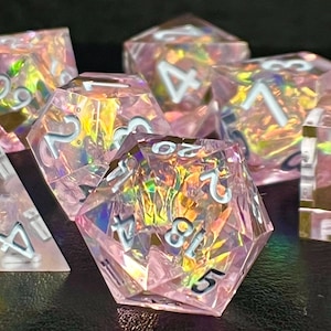 Mage Armor - Handmade Sharp-Edge Dungeons and Dragons TTRPG 7 Piece Dice Set
