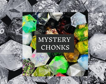 Mystery D20 Chonk Blind Grab Bag - Random Resin DnD Dice • Surprise Dice Gift •  Handmade 35mm Large D20