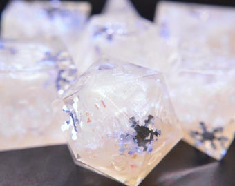 Blizzard Strike - Dés TTRPG tranchants faits main