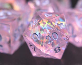 Mage Armor - Handmade Sharp-Edge Dungeons and Dragons TTRPG 7 Piece Dice Set