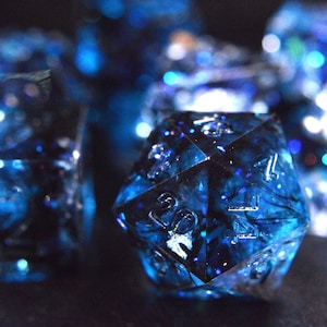 Black Ice - Handmade Sharp-Edge TTRPG Dice