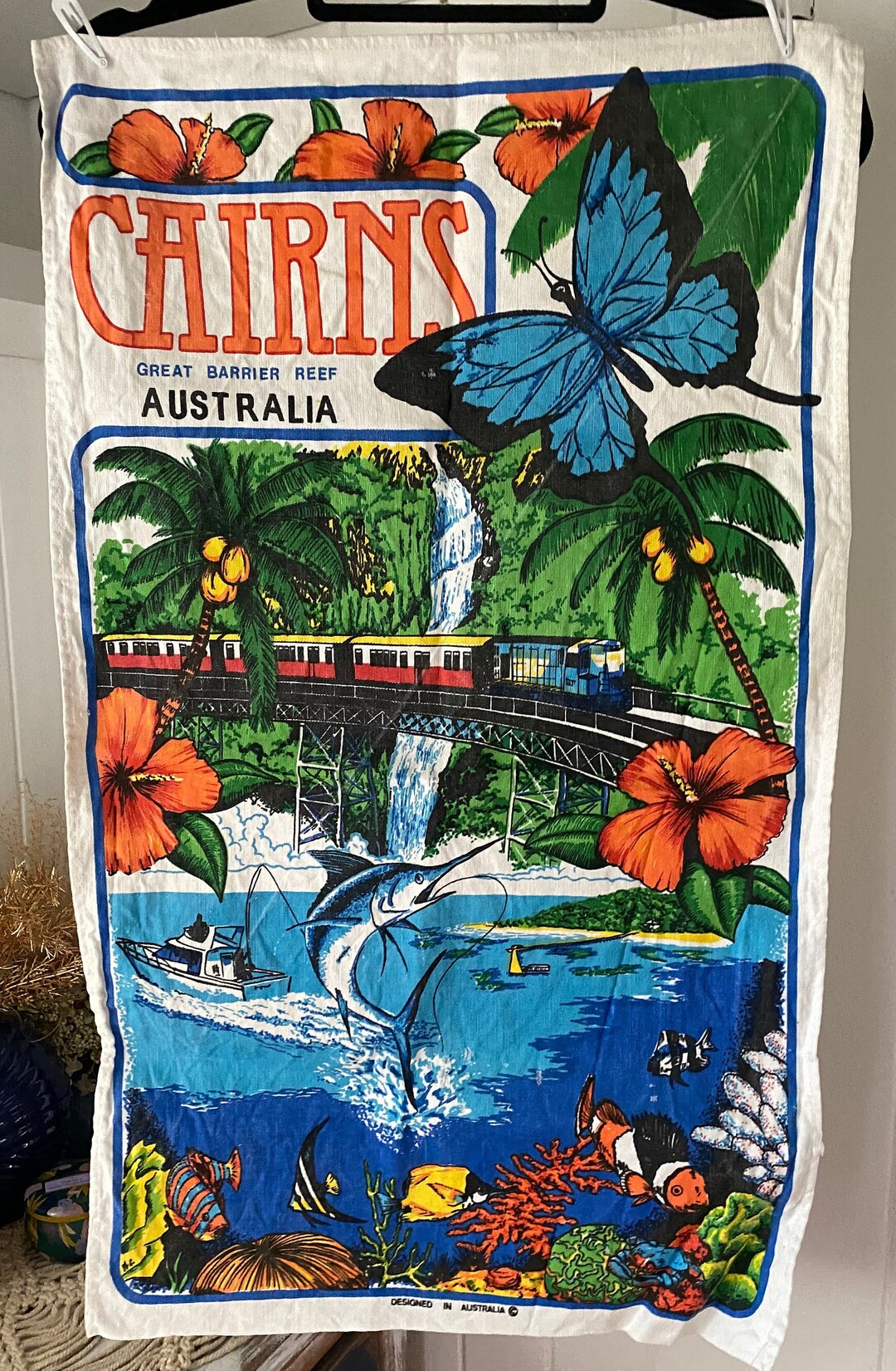 Cairns Vintage Teatowel Souvenir Teatowel Etsy Australia