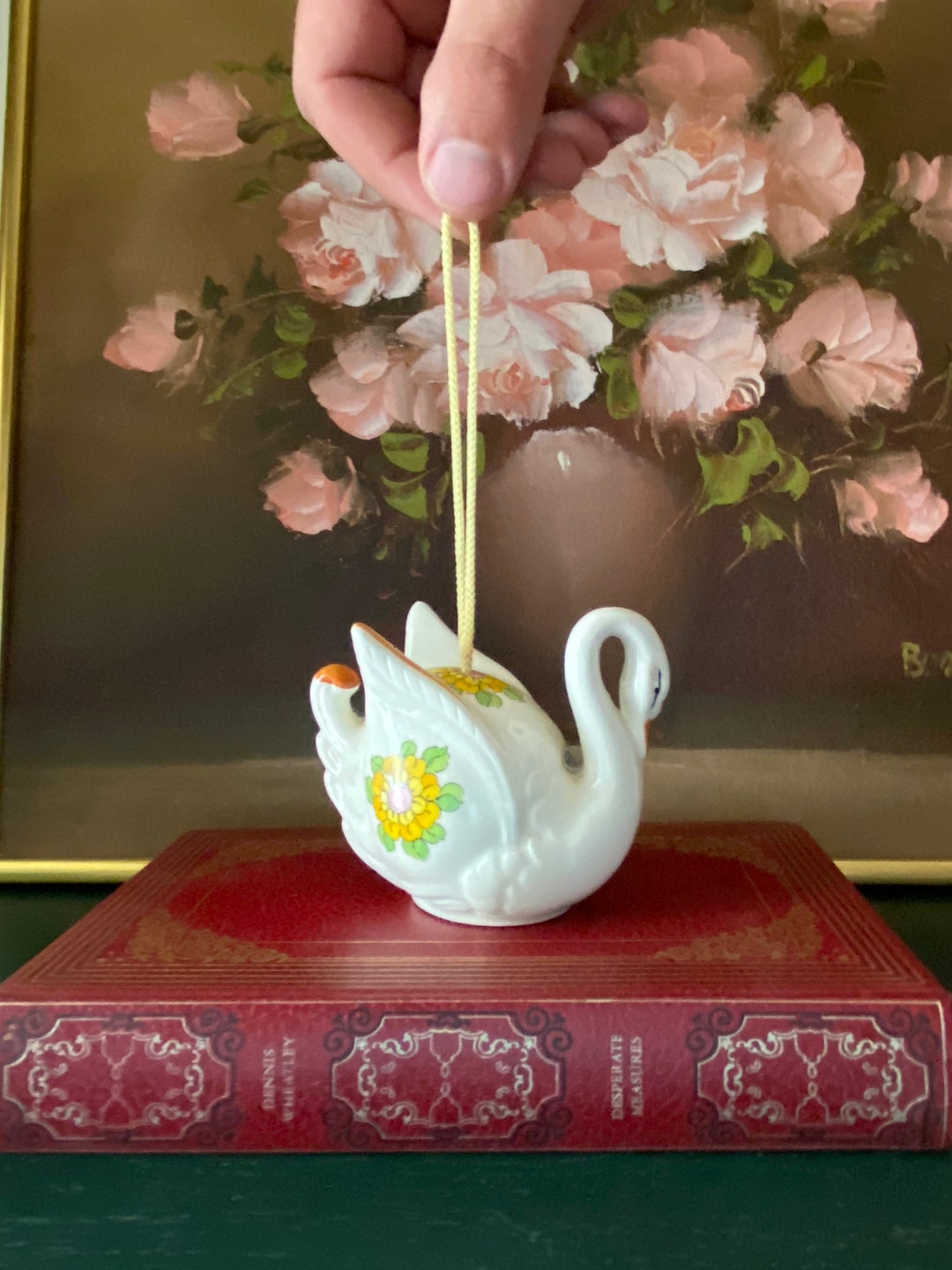 Vintage Handpainted Potpourri Perfume Swan Ornament Etsy Australia