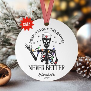 Respiratory Therapist Christmas Ornament, Personalized RT Holiday Gift, Custom Respiratory Therapist Xmas, Funny RRT Name Gift, RT Keepsake