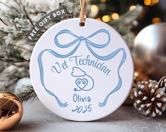 Personalized Vet Tech Ornament, Custom Vet Tech Christmas Gift, For Vet Technician, Veterinary Tech Ornament, Vet Tech Student Gifts Xmas