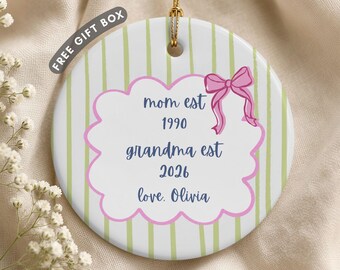 Grandma Ornament, New Grandma Gift, Nana Christmas Ornament, Pregnancy Announcement, Mimi Gift, Abuela Gifts, Granny Keepsake, Gigi Ornament