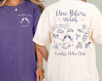 Aangepaste wijn vrijgezellenshirts, wijnmakerij vrijgezellenfeest comfort kleuren, Napa Valley vrijgezellen T-shirts, wijnproeverij Bach Merch, Vino Bach Party