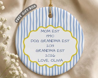 Grandma Ornament, New Grandma Gift, Nana Christmas Gift, Pregnancy Announcement, Dog Grandma Gift, Mimi Gift, Granny Keepsake, Gift For Gigi