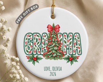 Grandma Ornament, New Grandma Gift, Nana Christmas Ornament, Pregnancy Announcement, Mimi Gift, Abuela Gifts, Granny Keepsake, Gigi Ornament