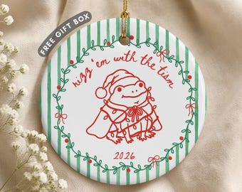Funny Meme Ornament, Unhinged Stocking Stuffer Gifts, Anti-Social Ornament, Mental Health Humor Gifts, Adulting Ornament, Autism Frog Gift