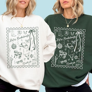 Western Bachelorette Sweatshirts, Nashville Bachelorette Crewnecks, Cowgirl Bachelorette Shirts, Disco Country Bach Sweaters, Rodeo Bach Top