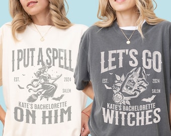 Witch Bachelorette Shirts, Halloween Bachelorette T Shirts, Matching Goth Bach Tshirt, Gothic Comfort Colors Bridal Party Tees, Spooky Bride