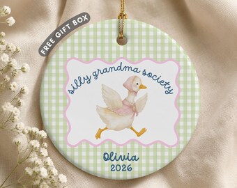 Grandma Goose Ornament, New Grandma Gift, Nana Christmas Ornament, Pregnancy Announcement, Funny Mimi Gift, Granny Keepsake, Gigi Ornament