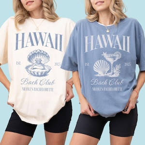 Koszulki z Hawajskiego Bachelorette, Koszulki z Hawajskiego Bach, Koszulki z Tropikalnego Bachelorette, Koszulki z Plażowego Bachelorette, Luksusowe Nadmorskie Kolory Komfortowe Bach