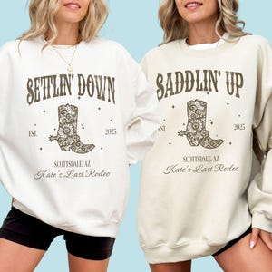 Western Bachelorette Sweatshirts, Nashville Bachelorette Crewnecks, Cowgirl Bachelorette Shirts, Country Bach Sweaters, Rodeo Bach Pullovers