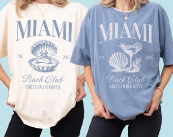 Camisetas de despedida de solteira de Miami, camiseta de despedida de solteira de praia, camisetas de despedida de solteira da Flórida, cores confortáveis para despedida de solteira de praia, camisetas de Miami Bach